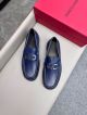Ferragamo Man Blue Calfskin Business Leather Shoes 0428102 (4)_th.jpg